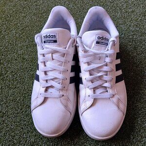 adidas Advantage Cloudfoam AW4294 White Black Men's Size 9 Sneakers EUC